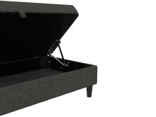 Hocker >Hannover< mit Stauraum, Bezug Leinen in Anthrazit - 130x43x69 (BxHxT)