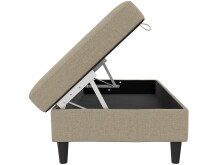 Hocker >Hannover< mit Stauram, Cappuccino, Leinenstoff-Optik c