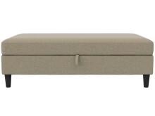 Hocker >Hannover< mit Stauram, Cappuccino, Leinenstoff-Optik c