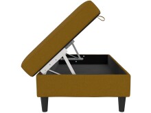 Hocker >Hannover< mit Stauraum, Bezug Leinen, Curry - 130x43x69 (BxHxT)