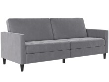 Schlafsofa >Palermo< in Grau, Samt - 207x86x86cm...