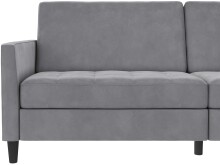 Schlafsofa >Palermo< in Grau, Samt - 207x86x86cm (BxHxT)