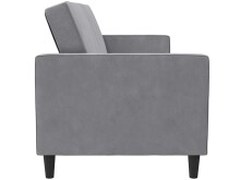 Schlafsofa >Palermo< in Grau, Samt - 207x86x86cm (BxHxT)