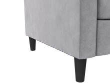 Schlafsofa >Palermo< in Grau, Samt - 207x86x86cm (BxHxT)