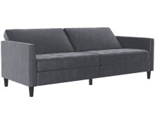 Schlafsofa >Palermo< in Anthrazit, Samt - 207x86x86cm (BxHxT)