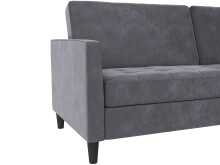 Schlafsofa >Palermo< in Anthrazit, Samt - 207x86x86cm (BxHxT)