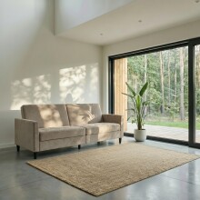 Schlafsofa >Palermo< in Taupe, Samt - 207x86x86cm (BxHxT)
