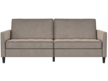 Schlafsofa >Palermo< in Taupe, Samt - 207x86x86cm (BxHxT)