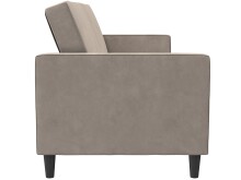 Schlafsofa >Palermo< in Taupe, Samt - 207x86x86cm (BxHxT)