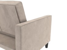 Schlafsofa >Palermo< in Taupe, Samt - 207x86x86cm (BxHxT)