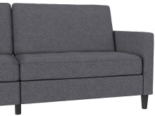 Schlafsofa >Palermo< Leinenoptik Grau - 207x86x86 (BxHxT)