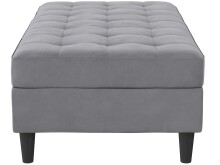 Hocker >Palermo< mit Stauraum,in Grau, Samt - 130x43x69cm (BxHxT)
