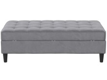 Hocker >Palermo< mit Stauraum,in Grau, Samt - 130x43x69cm (BxHxT)