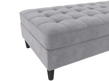 Hocker >Palermo< mit Stauraum,in Grau, Samt - 130x43x69cm (BxHxT)