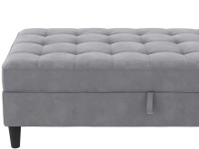 Hocker >Palermo< mit Stauraum,in Grau, Samt - 130x43x69cm (BxHxT)