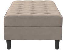 Hocker >Palermo< mit Stauraum, Farbe beige, Samt - 130x43x69cm (BxHxT)