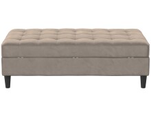 Hocker >Palermo< mit Stauraum, Farbe beige, Samt - 130x43x69cm (BxHxT)