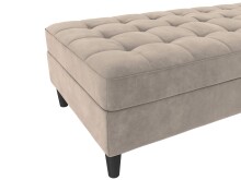 Hocker >Palermo< mit Stauraum, Farbe beige, Samt - 130x43x69cm (BxHxT)