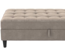 Hocker >Palermo< mit Stauraum, Farbe beige, Samt - 130x43x69cm (BxHxT)