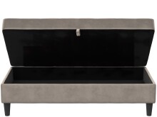 Hocker >Palermo< mit Stauraum, Farbe beige, Samt - 130x43x69cm (BxHxT)