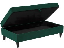 Hocker >Palermo< mit Saturaum, Farbe dunkelgrün, Samt - 130x43x69cm (BxHxT)