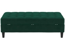 Hocker >Palermo< mit Saturaum, Farbe dunkelgrün, Samt - 130x43x69cm (BxHxT)