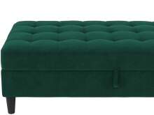 Hocker >Palermo< mit Saturaum, Farbe dunkelgrün, Samt - 130x43x69cm (BxHxT)