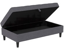 Hocker >Palermo< mit Stauraum, Webstoff in Leinenoptik Grau - 130x43x69 (BxHxT)