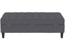 Hocker >Palermo< mit Stauraum, Webstoff in Leinenoptik Grau - 130x43x69 (BxHxT)