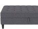 Hocker >Palermo< mit Stauraum, Webstoff in Leinenoptik Grau - 130x43x69 (BxHxT)