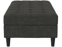 Hocker >Palermo< mit Sztauraum, Leinenstoff-Optik anthrazit - 130x43x69 (BxHxT)