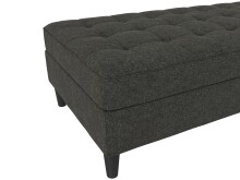 Hocker >Palermo< mit Sztauraum, Leinenstoff-Optik anthrazit - 130x43x69 (BxHxT)