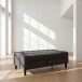 Hocker >Palermo< mit Sztauraum, Leinenstoff-Optik anthrazit - 130x43x69 (BxHxT)