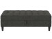Hocker >Palermo< mit Sztauraum, Leinenstoff-Optik anthrazit - 130x43x69 (BxHxT)
