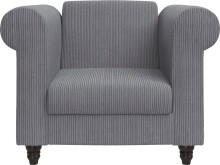 Loungesessel >Firenze II< Relaxfunktion, in Grau, Cord - 111x83x87cm (BxHxT)