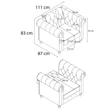 Loungesessel >Firenze II< Relaxfunktion,  Anthrazit, Cord - 111x83x87cm (BxHxT)
