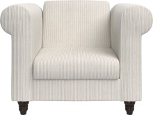 Loungesessel >Firenze II< Relaxfunktion, Cord creme-weiß - 111x83x87cm (BxHxT)