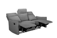 3-Sitzer >Lübeck< Relaxfunktion, in Grau, Stoff - 180x120x86cm (BxHxT)