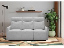 3-Sitzer >Lübeck< Relaxfunktion, in silber, Stoff - 180x120x86cm (BxHxT)