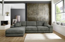 Polsterecke >Anselm< in grau, Onega - 323x90x177cm (BxHxT)