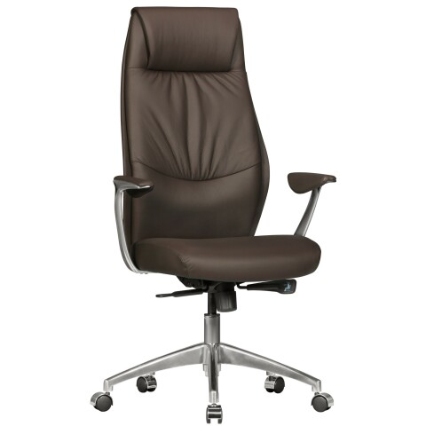 Chefsessel >SPM1.146< in Braun, Echtes Leder - 67x125x67cm (BxHxT)