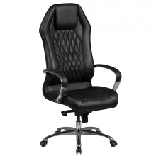Chefsessel >MONTEREY< in Schwarz, Echtes Leder - 67x136x70cm (BxHxT)