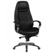 Bürostuhl >AUSTIN< in Schwarz, Echtes Leder - 68x130x70cm (BxHxT)