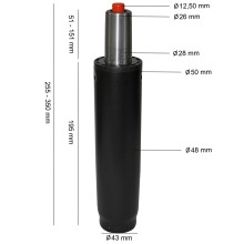 Gastdruckfeder >SPM1.851< für Bürostühle, Silber, Metall - 20x5cm (HxD)