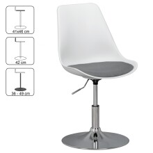 Drehstuhl >KORSIKA< in Weiß, Stoff Kunststoff - 46x88x46cm (BxHxT)