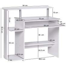 Schreibtisch >WL1.153< in weiß - 94x90x48cm (BxHxT)