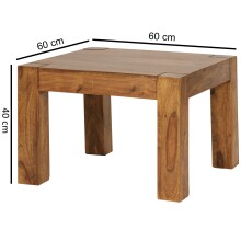 Couchtisch >WL1.213< in Sheesham, Massivholz - 60x40x60cm (BxHxT)