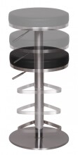 Barhocker >WL1.293< in Schwarz - 82x38cm (HxD)