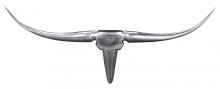 Hängedekoration >BULL< in Silber, Aluminium - 74x35x5cm (BxHxT)