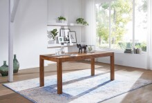 Esstisch >MUMBAI< in Sheesham, Massivholz - 140x76x80cm (BxHxT)
